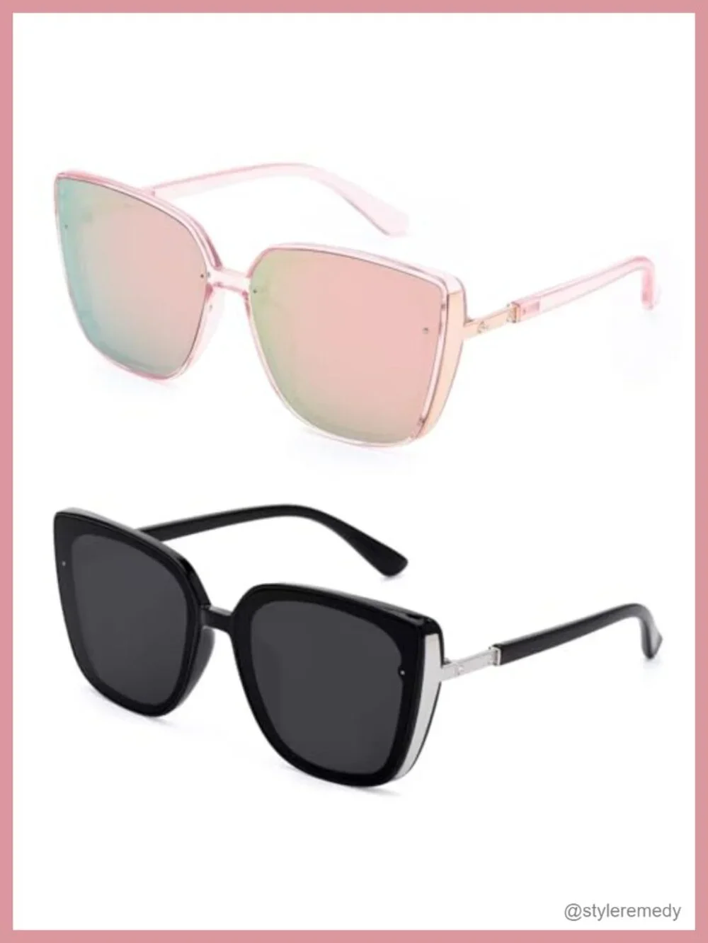 Trendy Oversized Square Sunglasses UV400 Protection Unisex